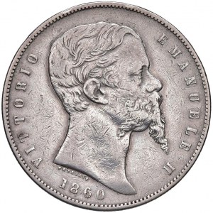 Victor Emmanuel II élu roi (1859-1861) 5 Lire 1860 B - N...