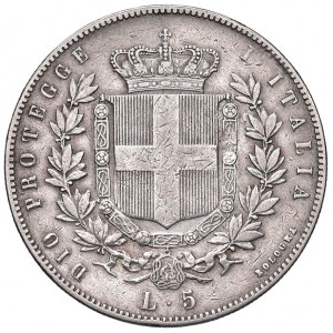 Victor Emmanuel II élu roi (1859-1861) 5 Lire 1860 B - N...