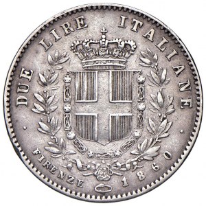 Vittorio Emanuele II re eletto (1859-1861) 2 Lire 1860 F - N...
