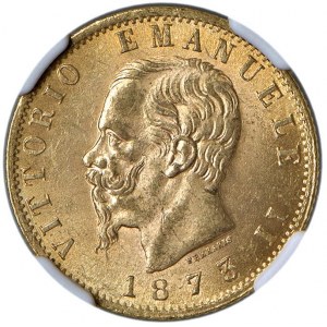 Viktor Emanuel II (1861-1878) 20 Lire 1873 M - Nomisma 86...