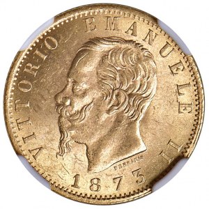 Victor Emmanuel II (1861-1878) 20 Lire 1873 M - Nomisma 86...
