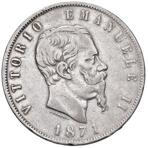 Vittorio Emanuele II (1861-1878) 5 Lire 1871 M - Nomisma 889...