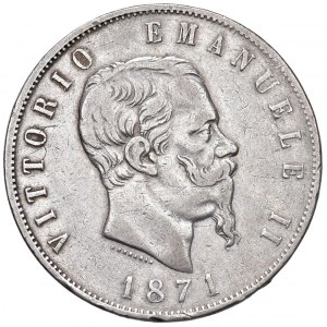 Victor Emmanuel II (1861-1878) 5 Lire 1871 M - Nomisma 889...