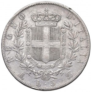 Vittorio Emanuele II (1861-1878) 5 Lire 1871 M - Nomisma 889...