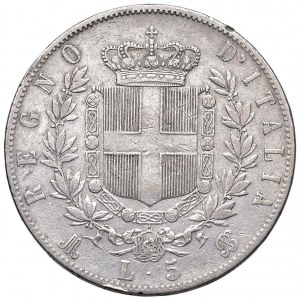 Victor Emmanuel II (1861-1878) 5 Lire 1871 M - Nomisma 889...