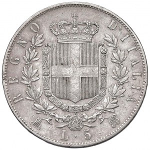 Vittorio Emanuele II (1861-1878) 5 Lire 1874 M - Nomisma 896...