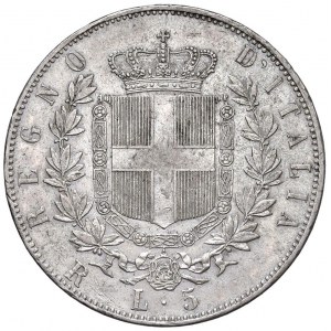 Viktor Emanuel II (1861-1878) 5 Lire 1876 R - Nomisma 900...
