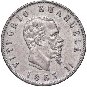 Vittorio Emanuele II (1849-1861) 2 Lire 1863 N stemma - Nomi...