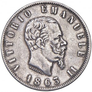 Viktor Emanuel II (1849-1861) 2 Lire 1863 N erb - mená...