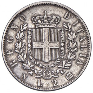 Viktor Emanuel II (1849-1861) 2 Lire 1863 N erb - mená...