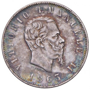 Vittorio Emanuele II (1861-1878) 2 Lire 1863 T stemma - Nomi...