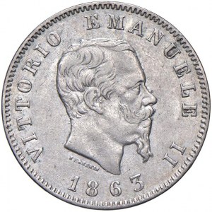 Vittorio Emanuele II (1861-1878) Lira 1863 M stemma - Nomism...