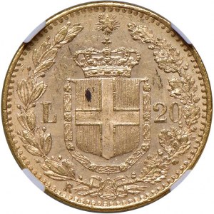 Umberto I (1878-1900) 20 Lire 1881 - Nomisma 980 AU In slab ...