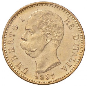 Umberto I (1878-1900) 20 Lire 1891 - Nomisma 989 AU Zapečatené...