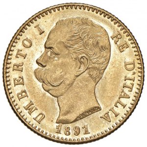 Umberto I (1878-1900) 20 Lire 1891 - Nomisma 989 AU First 1 ...