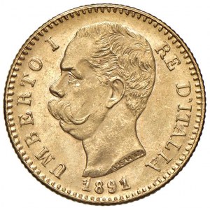 Umberto I (1878-1900) 20 Lire 1891 - Nomisma 989 AU Obe...