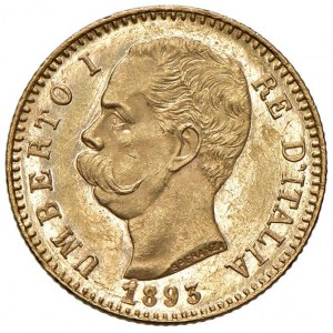 Umberto I (1878-1900) 20 Lire 1893 - Nomisma 990 AU Sign...
