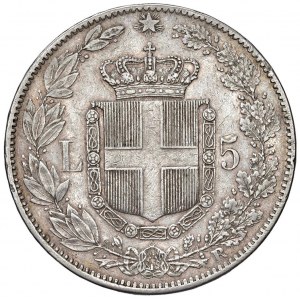 Umberto I (1878-1900) 5 Lire 1878 - Nomisma 992 AG RR...