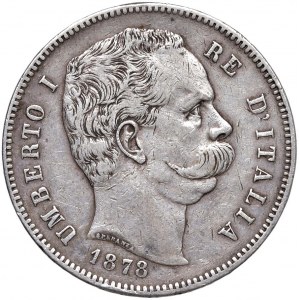 Umberto I (1878-1900) 5 Lire 1878 - Nomisma 992 AG RR Škrabance...