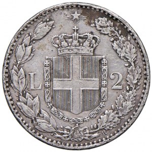 Umberto I (1878-1900) 2 Lire 1885 - Nomisma 998 AG R Spots...