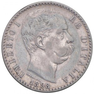Umberto I (1878-1900) 2 Lire 1898 - Nomisma 1002 AG R Sigill...