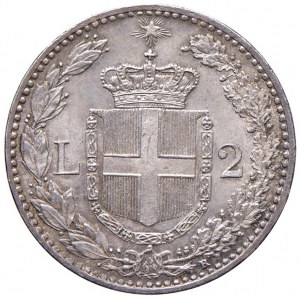 Umberto I (1878-1900) 2 Lire 1899 - Nomisma 1003 AG Con cart...