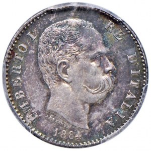 Umberto I (1878-1900) Lira 1884 - Nomisma 1005 AG In slab PC...