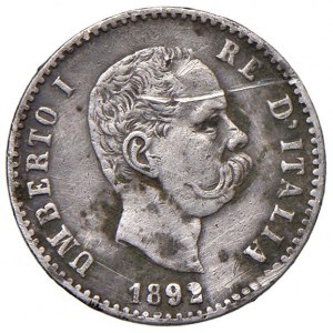 Umberto I (1878-1900) 50 Centesimi 1892 - Nomisma 1012 AG RR...