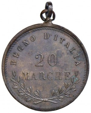 Humbert I (1878-1900) Medal - 20 Marches Token - CU (...