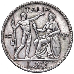 Vittorio Emanuele III (1900-1946) 20 Lire 1928 A. VI - Nomis...