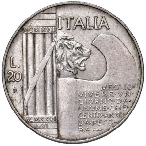 Viktor Emanuel III (1900-1946) 20 Lire 1928 Helma - Nom...