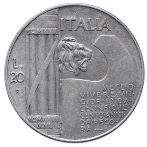 Vittorio Emanuele III (1900-1946) 20 Lire 1928 Elmetto - Nom...