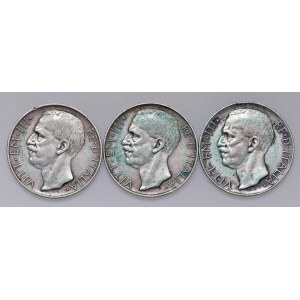 Vittorio Emanuele III (1900-1946) 10 Lire 1926, 1927* e 1928...