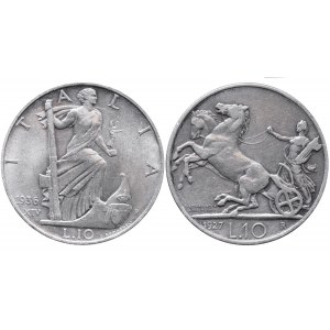 Victor Emmanuel III (1900-1946) 10 Lire 1927**, 1936 - Lot...