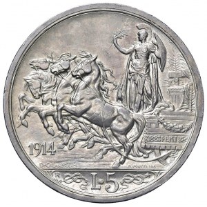 Victor Emmanuel III (1900-1946) 5 Lire 1914 - Nomisma 1130...