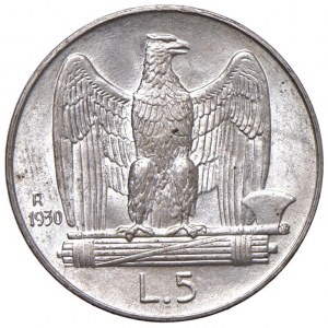 Viktor Emanuel III (1900-1946) 5 lir 1930 - Nomisma 1138...