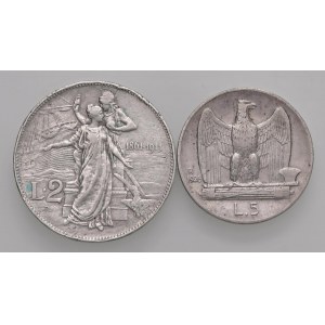 Viktor Emanuel III (1900-1946) 2 Lire 1911 Cinquentenary...