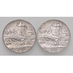 Viktor Emanuel III (1900-1946) 2 líry 1908 a 1912 - AG Lo...