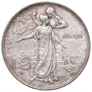 Vittorio Emanuele III (1900-1946) 2 Lire 1911 Cinquantenario...
