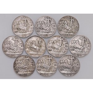 Vittorio Emanuele III (1900-1946) Lotto di dieci pezzi da un...