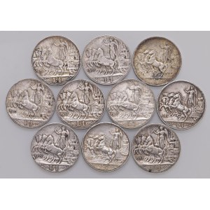 Vittorio Emanuele III (1900-1946) Lotto di dieci pezzi da un...