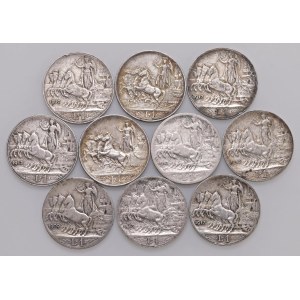 Vittorio Emanuele III (1900-1946) Lotto di dieci pezzi da un...