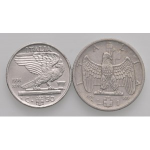 Vittorio Emanuele III (1900-1946) Lira e 50 centesimi 1936 -...
