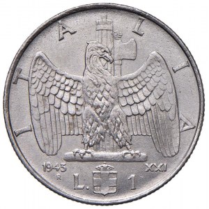 Vittorio Emanuele III (1900-1946) Lira 1943 - Nomisma 1232 A...