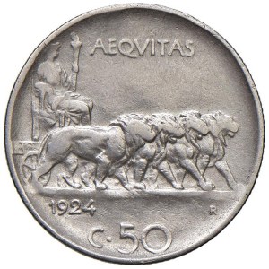 Vittorio Emanuele III (1900-1946) 50 Centesimi 1924 R - Nomi...