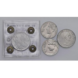 Vittorio Emanuele III (1900-1946) lotto di quattro monete : ...