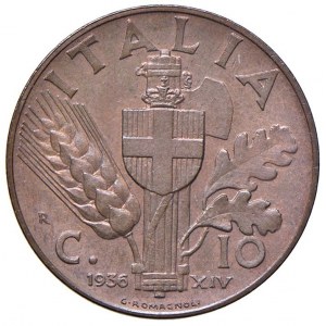 Vittorio Emanuele III (1900-1946) 10 Centesimi 1936 - Nomism...