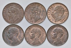 Lot of six 1-cent pieces in very high conservation...