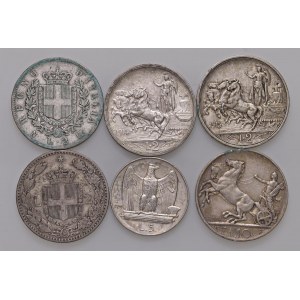 Lotto di monete del regno d'Italia: 10 Lire 1927**, 5 Lire 1...