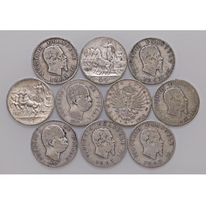Lotto di monete del regno d'Italia: Lira 1863 stemma (3) e v...